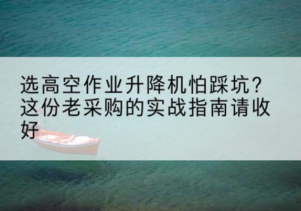 宁河区高空作业升降机厂家推荐-选高空作业升降机怕踩坑？这份老采购的实战指南请收好