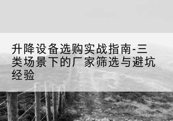 宁河区移动式升降机厂家推荐-升降设备选购实战指南-三类场景下的厂家筛选与避坑经验