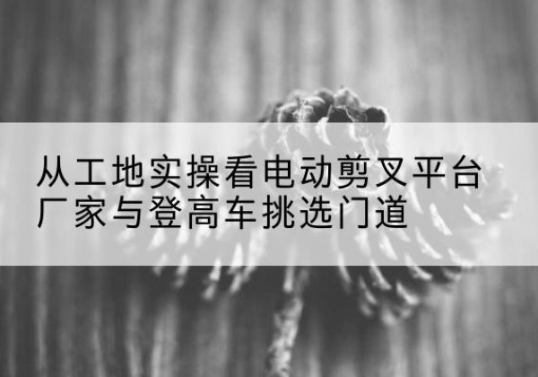 宁河区电动剪叉升降平台厂家-从工地实操看电动剪叉平台厂家与登高车挑选门道